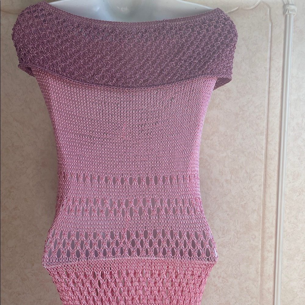 Handmade Pink Mesh Maxi Dress - Picture 10 of 12